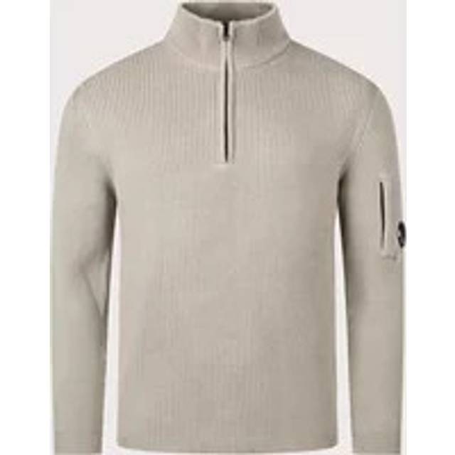 C.P. COMPANY HALF RIB VINTAGE KHAKI SWEATER