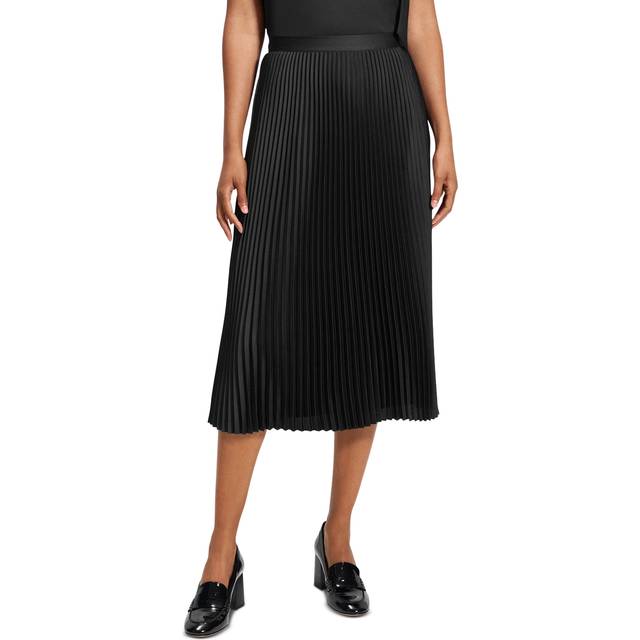 Theory Satin Slim Pleat Skirt