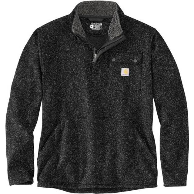 Carhartt Men's Big & Tall Relaxed Fit Midweight Quarter-Zip Pocket Sweater Fleece  Black