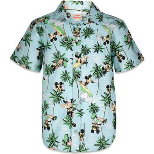 Disney Mickey Mouse Big Boys Hawaiian Button Down Dress Shirt 18-20
