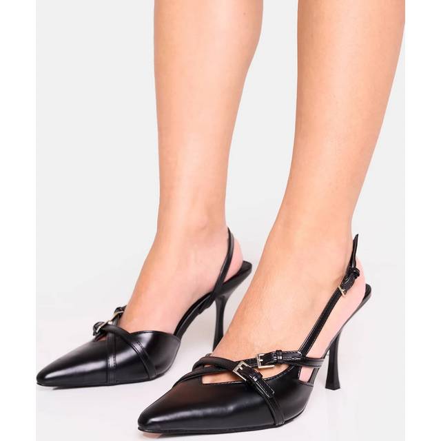 Public Desire Black Smooch Mid Heel Shoe - 6