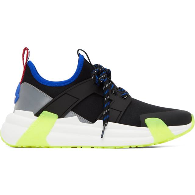 Moncler Black & Blue Lunarove Low Top Sneakers - P97 NEON BLUE BACK - IT 39.5