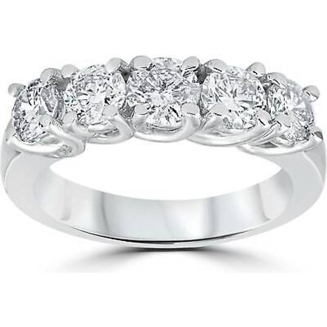 1/2ct Real Diamond Wedding Anniversary Band Womens 14k White Gold Ring
