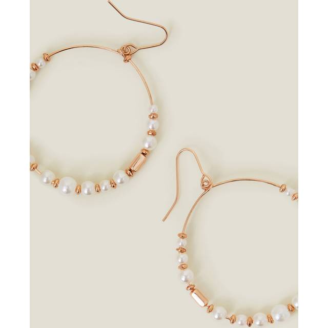 Gold Large Pearl Beaded Hoop Earrings - Accessorize - One Size