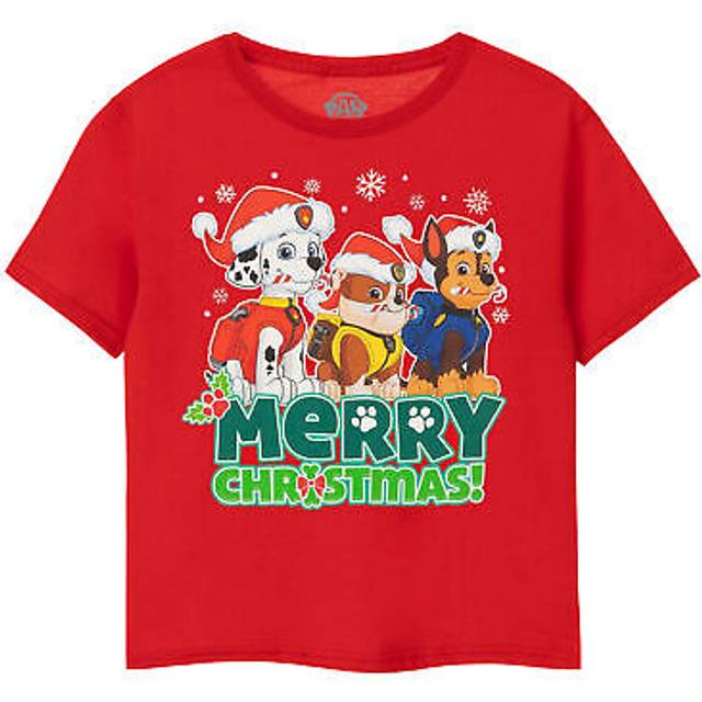 (3-4 Years, Red) Paw Patrol Boys Merry Christmas T-Shirt