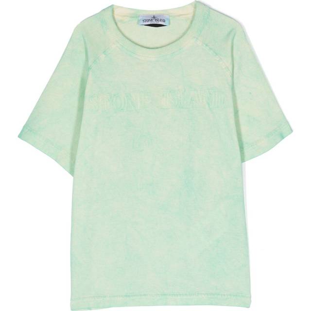 Stone Island Junior - logo-embroidered cotton T-shirt - kids - Cotton - 12 - Green