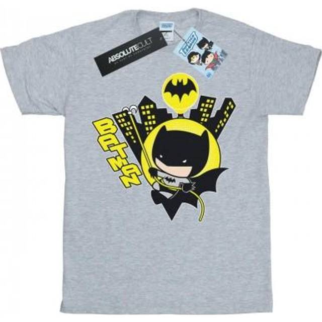 (12-13 Years, Black) DC Comics Boys Chibi Batman Swinging T-Shirt