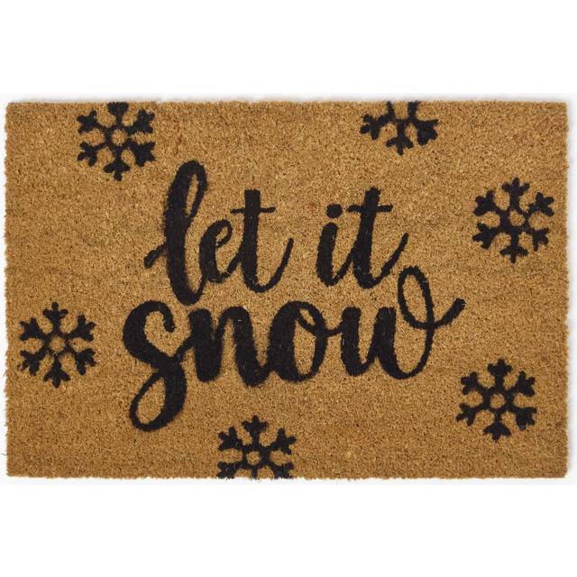 Homescapes Coir Doormat Christmas 'Let It Snow', Natural, 40 x 60 cm