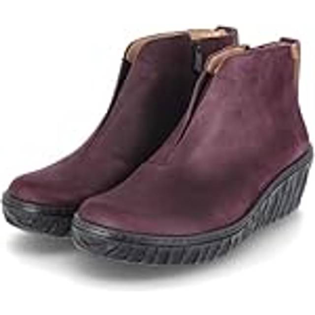 El Naturalista for woman. 2516811MO005_091 Leather ankle boots N5168 maroon (39), 5 to 8 cm, Zip, Casual