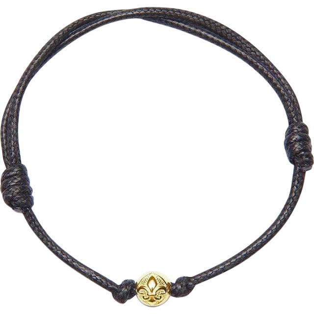 Nialaya Men's Black String Bracelet With Gold Herr Armband Stl. ONE SIZE - Från Magasin (ONE SIZE)