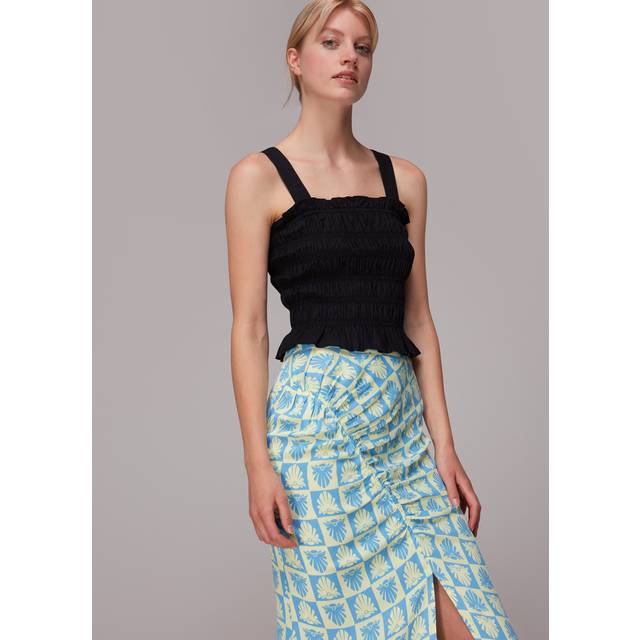 Womens Checkerboard Shells Cleo Skirt Geometric - Blue - 10
