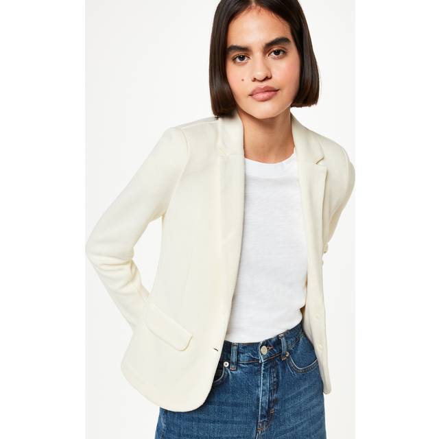 Whistles Ivory Slim Jersey Jacket - 14, IVORY