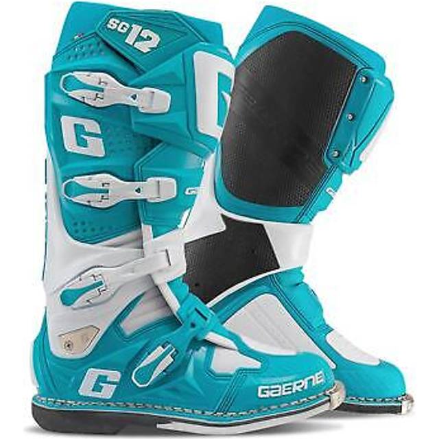 Gaerne SG-12 Motocross Boots, white-turquoise, Size 42 for Men