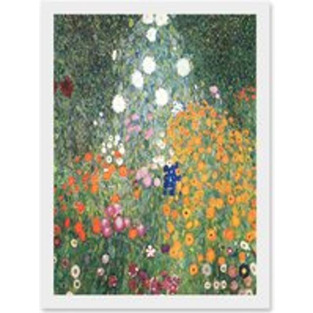 Gustav Klimt Flower Garden 1907 Art Nouveau Floral Home Painting A4 Artwork Framed Wall Art Print - White - One Size