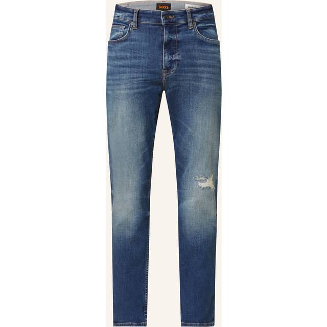 BOSS Delaware Bo Soft Motion Slim Fit Jeans - Mid Wash, Dark Blue, Size 34, Length Regular, Men -  length REGULAR,34