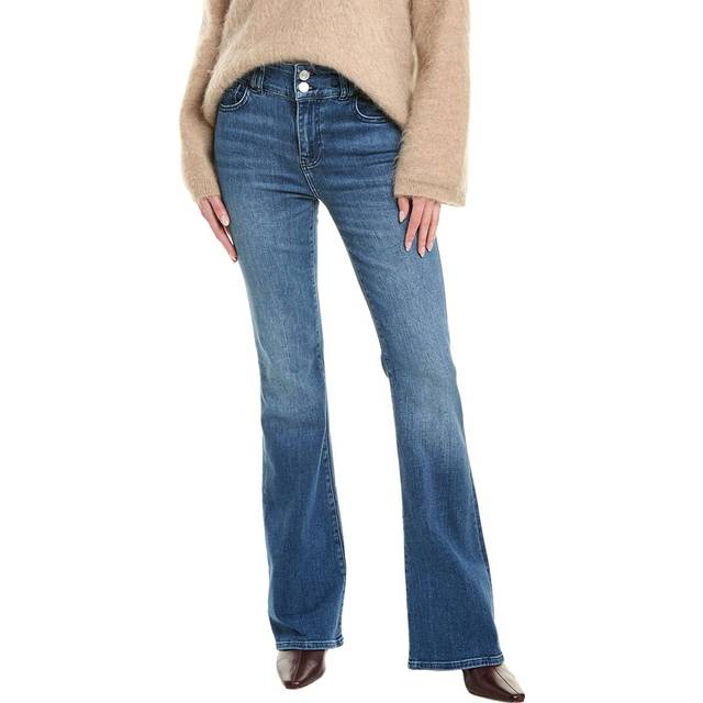 Frame Womens Crossings Triple Binding Flare-leg High-rise Stretch-denim Jeans 24