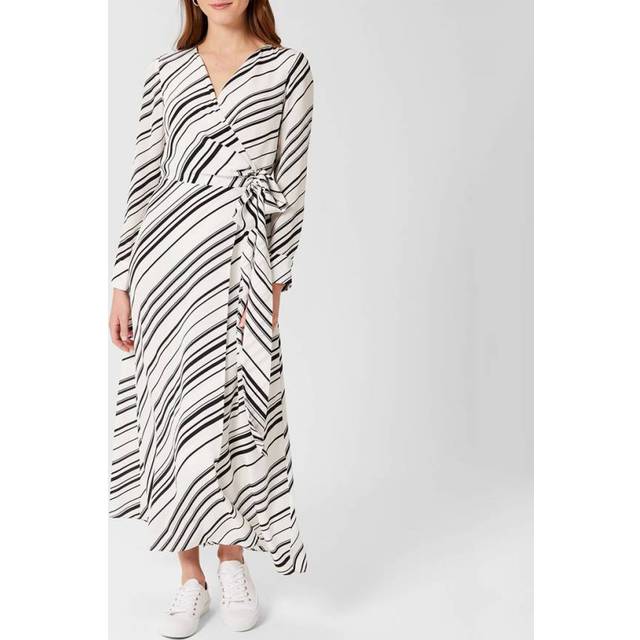 White/Black Yasmine Silk Pattern Dress (10)