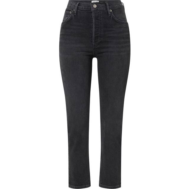 AGOLDE Riley High Rise Straight Crop Jeans in Panoramic - Black. Size 33 (also in 24, 27, 28, 29, 30, 31, 32, 34). (33)