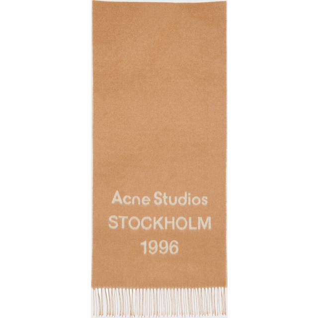 Acne Studios Scarf Logo Jacquard Wool Camel ONESIZE