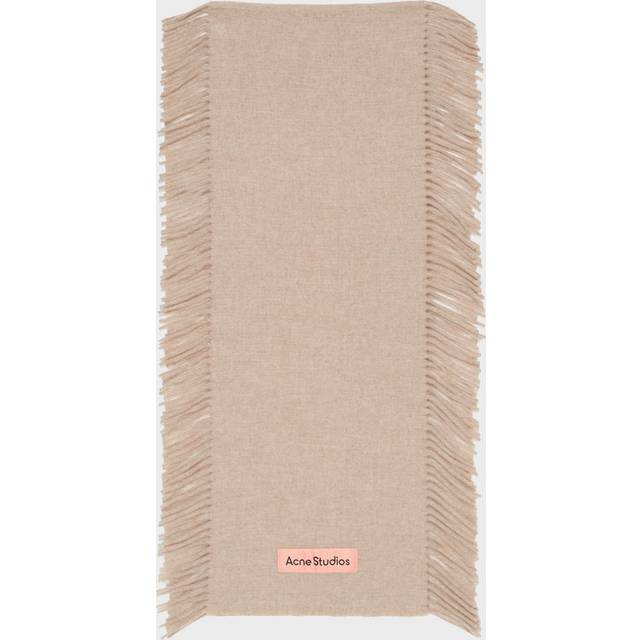 Acne Studios Scarf Soft Wool Fringed Oatmeal ONESIZE