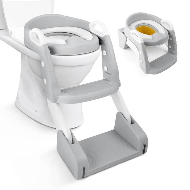 Kidoola 2-in-1 toddler potty training seat with ladder-,non-slip, splash guard