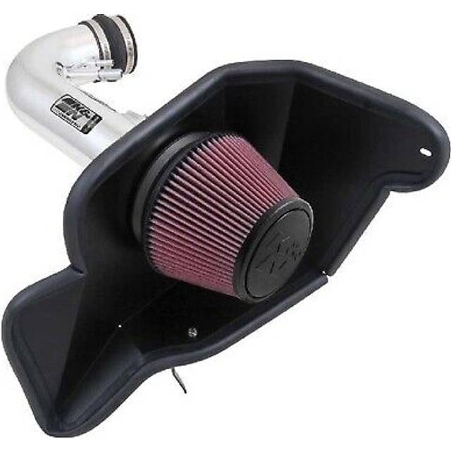 K&N Filters Typhoon Induction Kit - Silver Hardpipe - Pleated Cotton Cone Filter