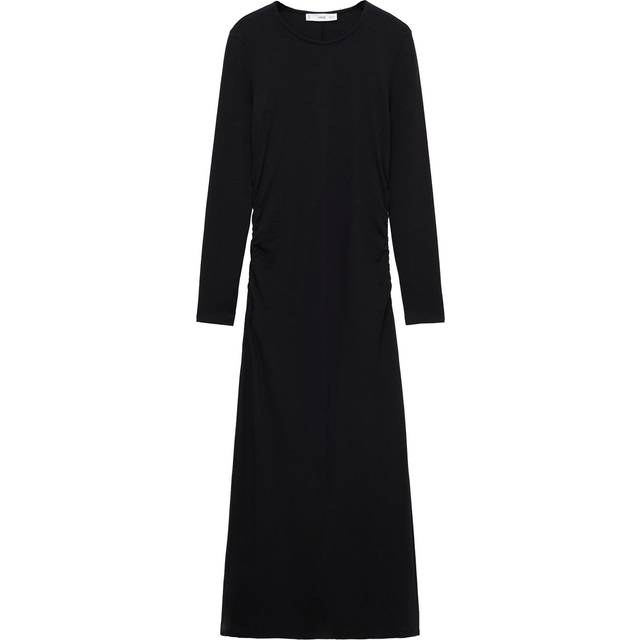 Mango Cotton Midi Dress - Black - 12