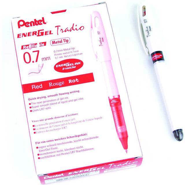 Pentel EnerGel Tradio Pearl Gel Ink Pen  (0.7mm)  Medium Point Capped