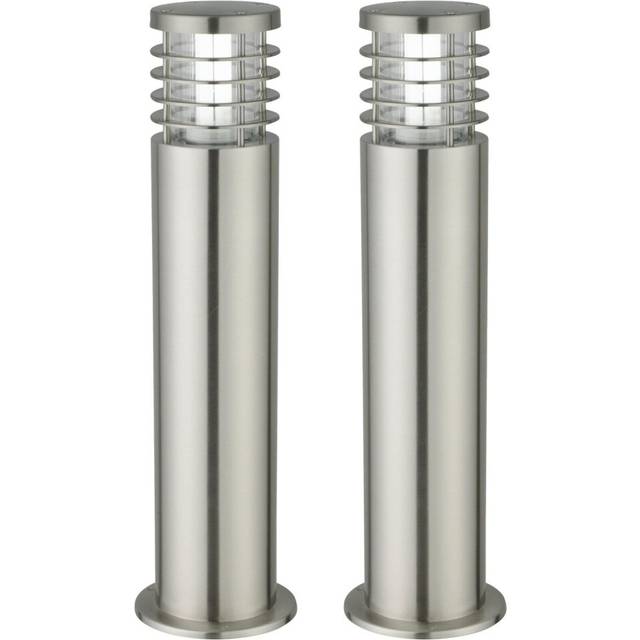 Set of 2 Bloom - Brushed Stainless Steel Outdoor Post Lights