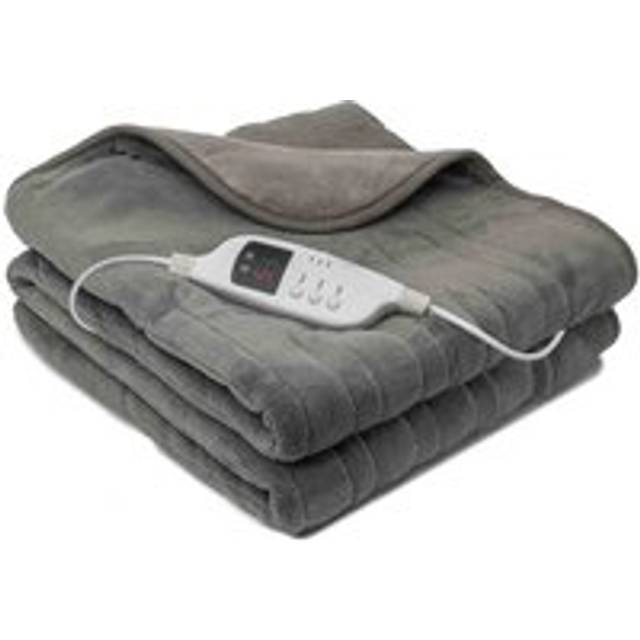 Daewoo Heated Two Tone Over Throw Blanket 160X120Cm, White