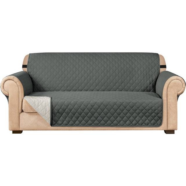 SUBRTEX Sofa Slipcover Reversible Sofa Cover Couch Cover Quilted Slipcover Furniture Protector with Elastic Straps Covers for Living Room Wa