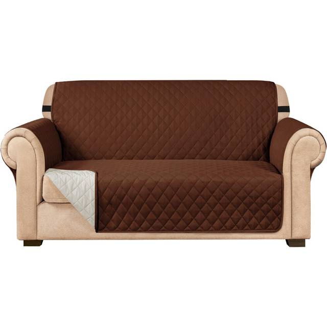 SUBRTEX Sofa Slipcover Reversible Sofa Cover Quilted Couch Cover Furniture Protector with Elastic Straps in Living Room Washable Slip Cover