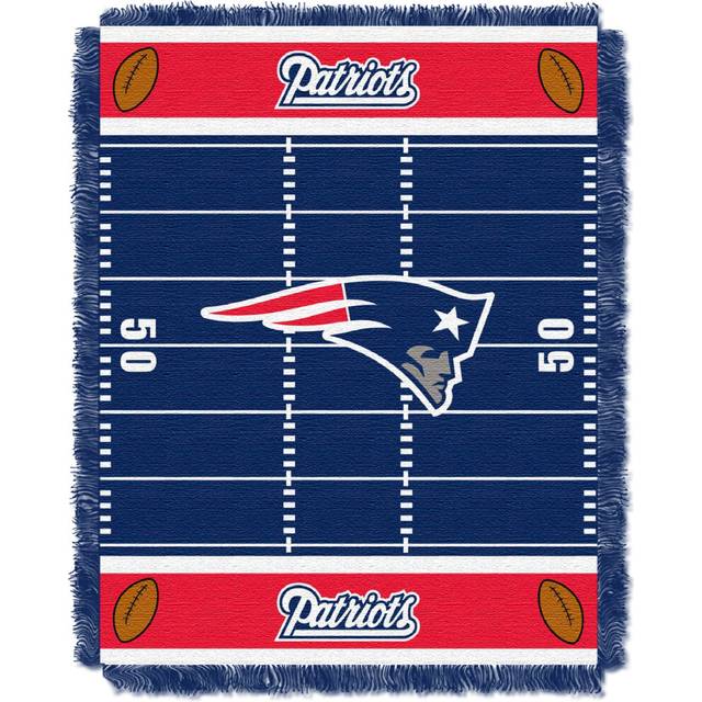 "Northwest Officially Licensed NFL New England Patriots """"Field"""" Woven Jacquard Baby Throw Blanket  36"""" x 46""""  Multi Color"