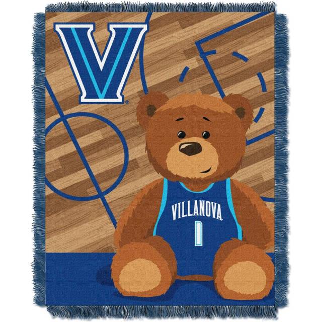"Northwest Officially Licensed NCAA Villanova Wildcats """"Half Court"""" Woven Jacquard Baby Throw Blanket  36"""" x 46""""  Multi Color"