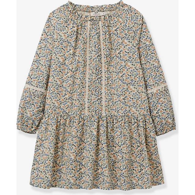CYRILLUS Daisy print girl's robe printed blue