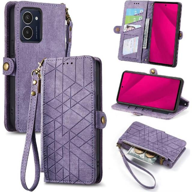 (Purple) Flip Case for Hmd Pulse Pro Leather Case Flip Cover Shockproof Wallet Simple Business
