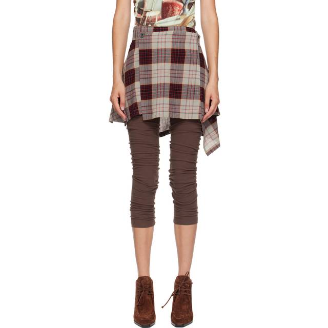 Vivienne Westwood Gray & Red Meghan Kilt Miniskirt - P207 Red Check - IT 38
