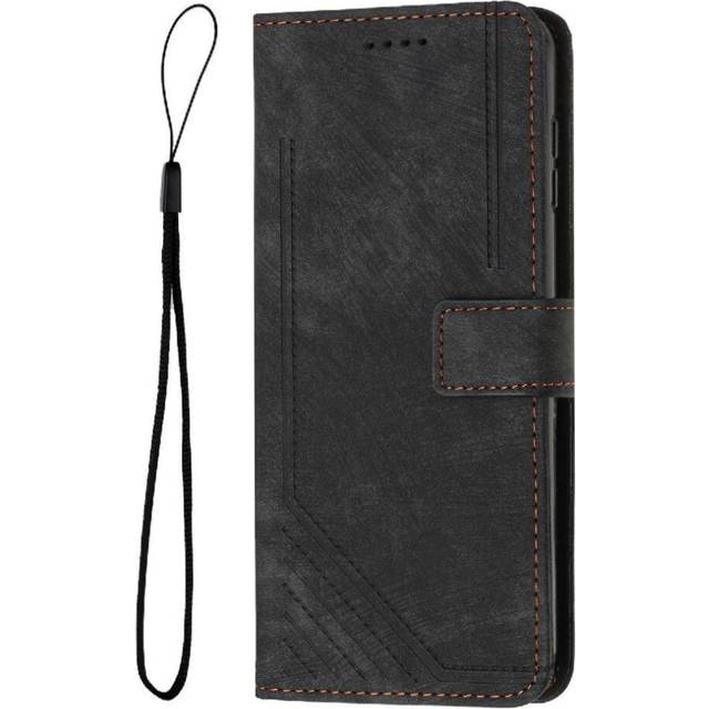 (Black) Flip Case for Nokia Hmd Pulse Pro Card Insertion Wallet Kickstand Pu Leather