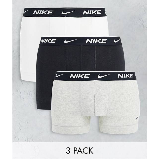 Nike – Blå/grå/vita trunks i bomull med stretch 3-pack-Flera