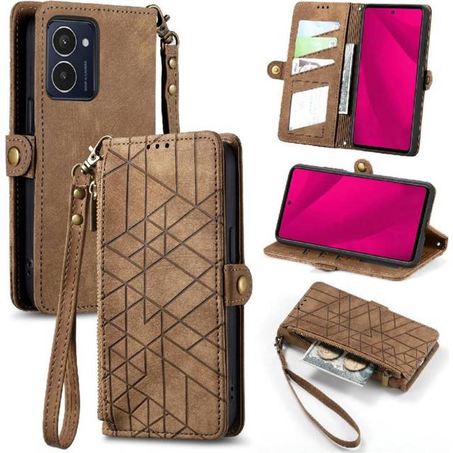 (Brown) Flip Case for Hmd Pulse Pro Leather Case Flip Cover Shockproof Wallet Simple Business