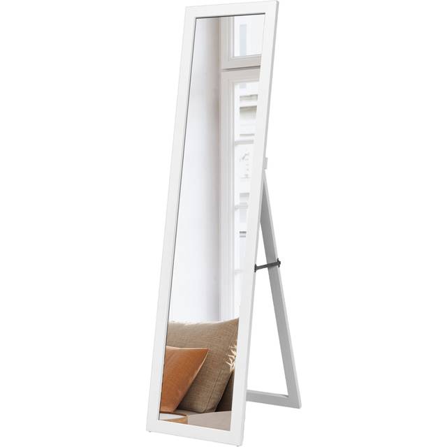 Costway 153 X 37 Cm Wooden Frame Rectangle Full Length Mirror-white, White