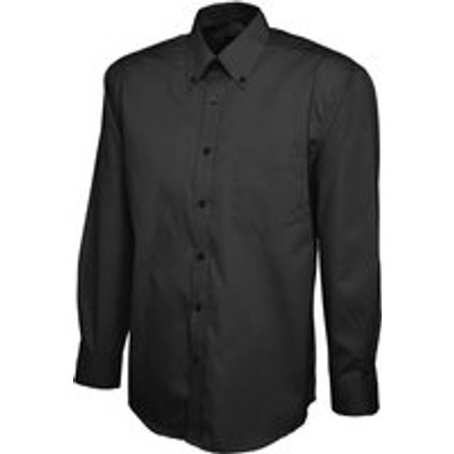 Uneek Mens Pinpoint Oxford Full Sleeve Shirt UC701 Black 18.5&quot; Co