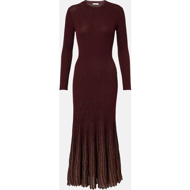 Mila Shimmer Ribbed Maxi Sweater Dress - AMARANTHUS - Large