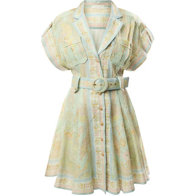 Zimmermann Acacia belted linen shirt dress - blue (UK 14)