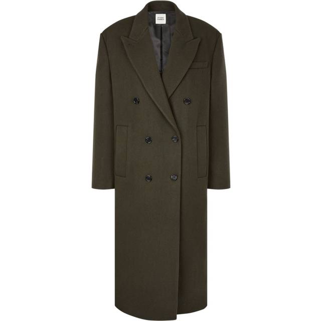 STUDIO TOMBOY - double-breasted tailored coat - women - Wool/Fabric/Polyester - One Size - Green