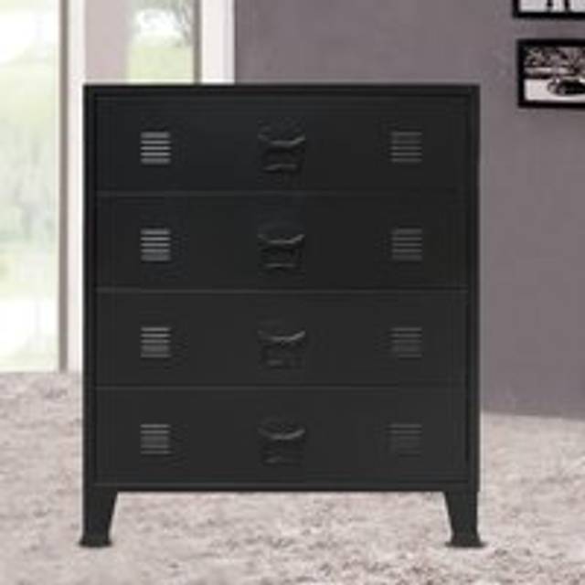 Chest of Drawers Metal Industrial Style 78x40x93 cm Black - One Size