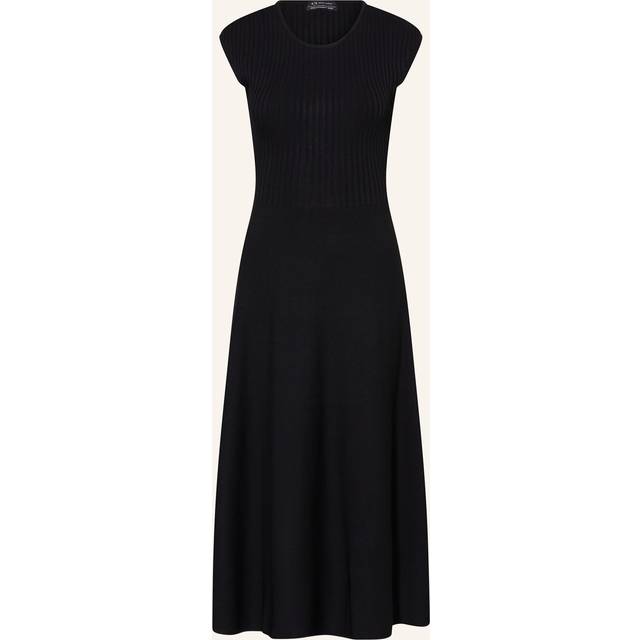 Armani Exchange Knitted Midi Dress - Black, Black, Size Xs, Women - XS