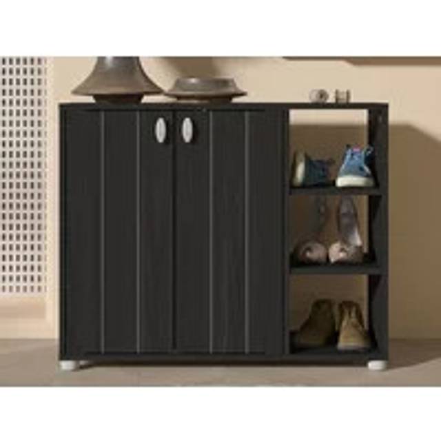 GFW Bideford Shoe Cabinet in Black