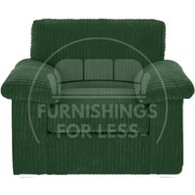Delta Large Fabric Armchair Sofa Padded Arms Jumbo Cord - Green - One Size