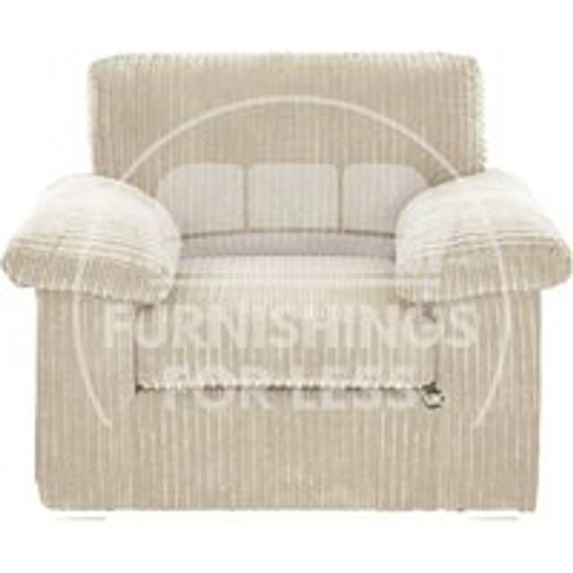 Delta Large Fabric Armchair Sofa Padded Arms Jumbo Cord - Cream - One Size